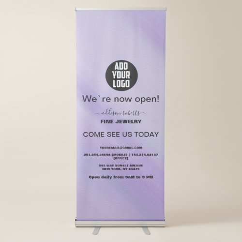 Glam Iridescent Sparkle Holographic   Retractable Banner