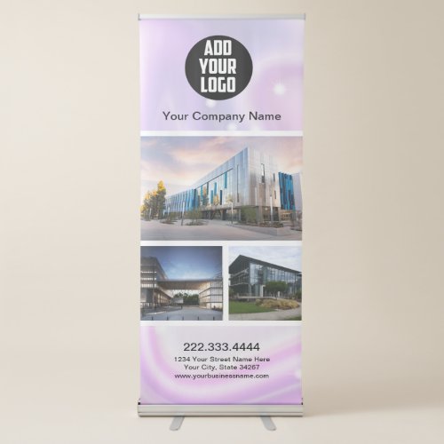 Glam Iridescent Sparkle Holographic   Retractable Banner