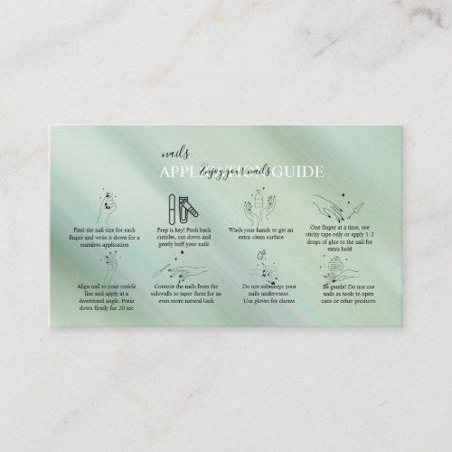 Glam Iridescent Sparkle Nails Application Guide  B Business Card