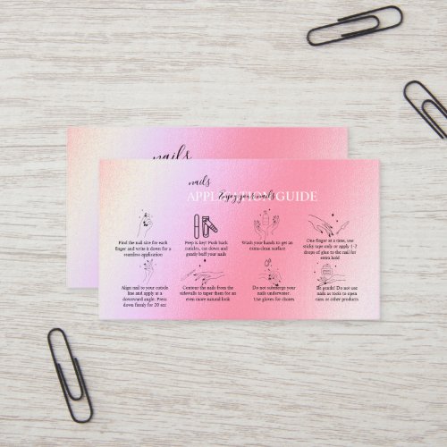 Glam Iridescent Sparkle Nails Application Guide    Business Card