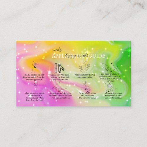 Glam Iridescent Sparkle Nails Application Guide    Business Card