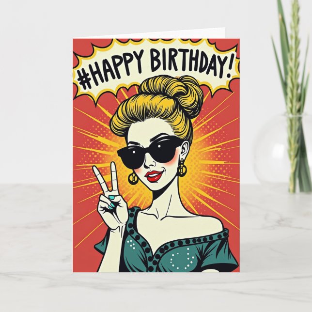 Glam Lady Birthday Card (Front)