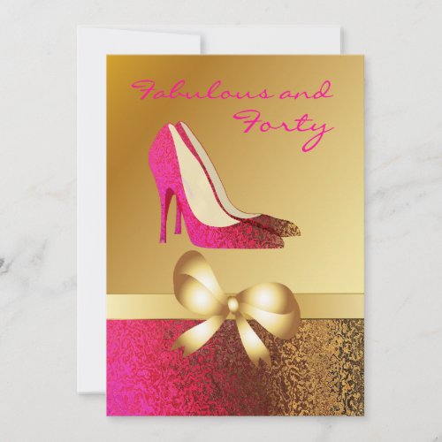 Glam Lady's Stiletto Custom Birthday Invitation