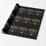 Glam Las Vegas Casino Royale Bachelor Party  Wrapping Paper<br><div class="desc">Royal, Vintage card design Great Gatsby and Casino themed. It features a Great Gatsby, Roaring 1920's old Hollywood Art Deco style shape, royal faux gold freer-de-lis, vintage fonts, as well, playing cards suits with a golden edges. Use Personalize tool to add your information. For more, visit please, my Casino Bachelor...</div>