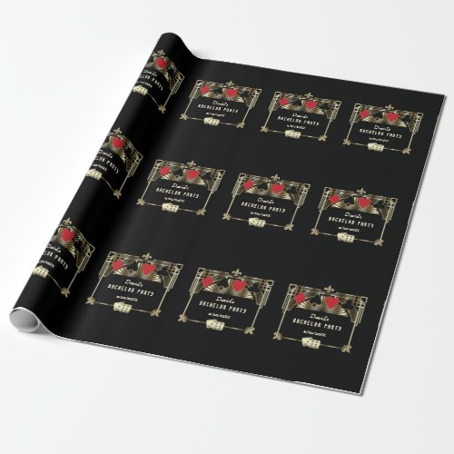 Glam Las Vegas Casino Royale Bachelor Party  Wrapping Paper