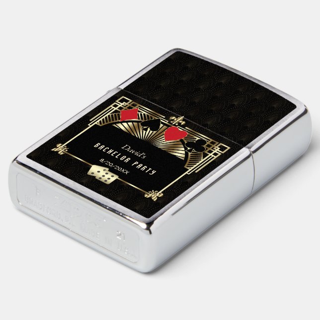 Glam Las Vegas Casino Royale Bachelor Party Zippo Lighter (Angled)