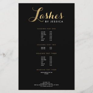 Glam Lashes Script Text Gold/Black Flyer