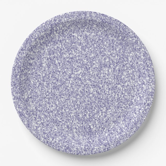 Glam Lavender Lilac Purple Glitter      Paper Plates (Front)