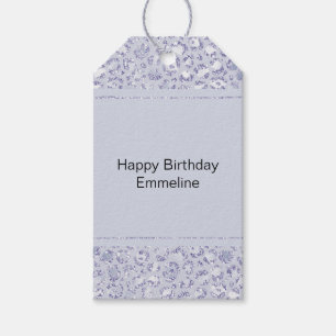 Glam Lavender Lilac Purple Leopard Print Glitter Gift Tags