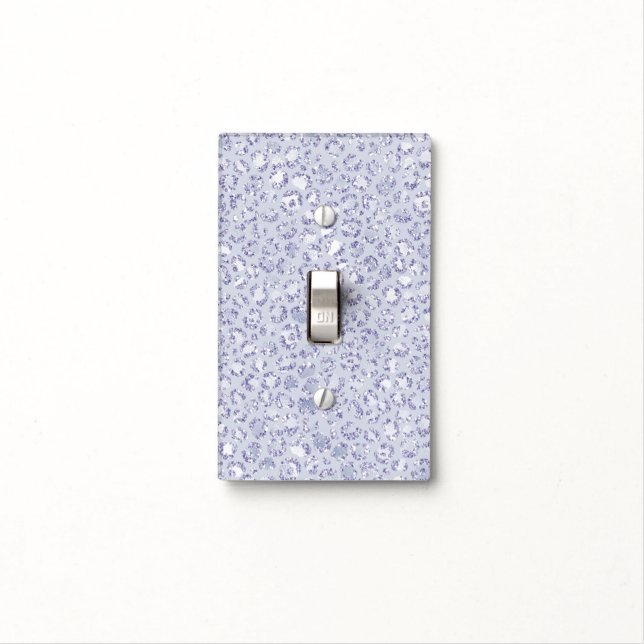 Glam Lavender Lilac Purple Leopard Print Glitter   Light Switch Cover (In Situ)