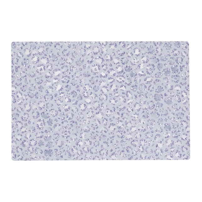 Glam Lavender Lilac Purple Leopard Print Glitter   Placemat (Front)