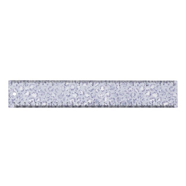 Glam Lavender Lilac Purple Leopard Print Glitter   Ruler (Front)