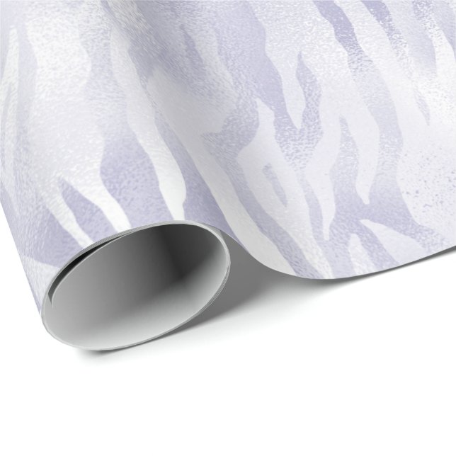 Glam Lavender Lilac Zebra Print    Wrapping Paper (Roll Corner)