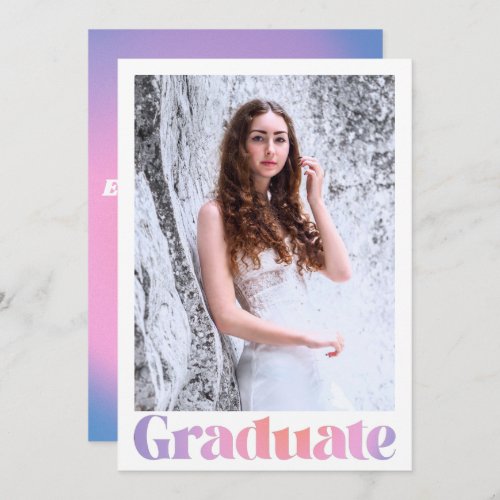 Glam Lavender Pink Custom Photo Graduation Party Invitation