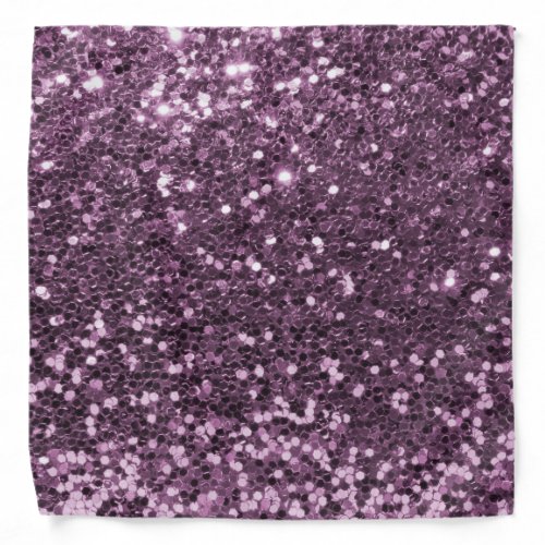 Glam Lavender Purple Faux Glitter Print Bandana