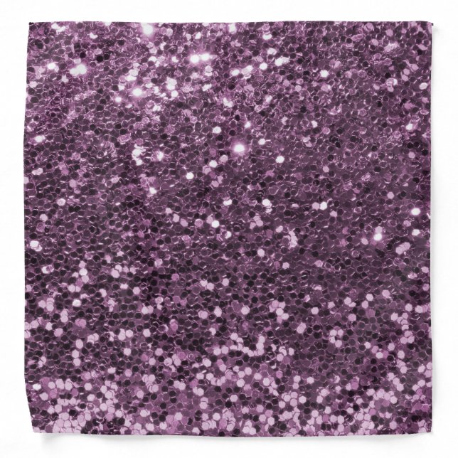 Glam Lavender Purple Faux Glitter Print Bandana (Front)