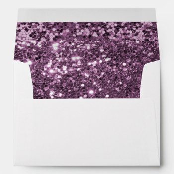 Glam Lavender Purple Faux Glitter Print Envelope by its_sparkle_motion at Zazzle