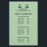 Glam LEATHER GREEN EYELASH SALON SERVICE LIST Flyer<br><div class="desc">Eyelash Extensions price list a perfect way to show your services and and pricing. Includes four customizable headings and body text fields, and space for your business contact information along the bottom. To adjust layout, enter your text and then use the Customize function to change positioning and font sizes.are perfect...</div>