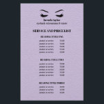Glam LEATHER lilac  EYELASH SALON SERVICE LIST Flyer<br><div class="desc">Eyelash Extensions price list a perfect way to show your services and and pricing. Includes four customizable headings and body text fields, and space for your business contact information along the bottom. To adjust layout, enter your text and then use the Customize function to change positioning and font sizes.are perfect...</div>