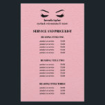 Glam LEATHER pink  EYELASH SALON SERVICE LIST Flyer<br><div class="desc">Eyelash Extensions price list a perfect way to show your services and and pricing. Includes four customizable headings and body text fields, and space for your business contact information along the bottom. To adjust layout, enter your text and then use the Customize function to change positioning and font sizes.are perfect...</div>