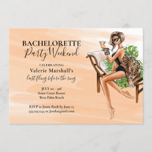 Glam Leopard Bachelorette Party Weekend Invitation