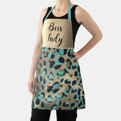 Glam Leopard Boss Lady  Apron
