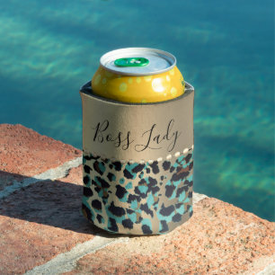 Glam Leopard Boss Lady Can Cooler