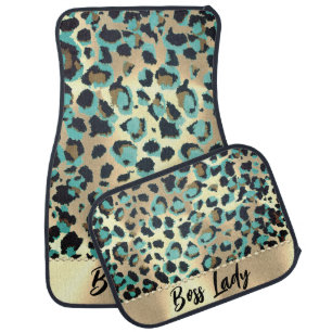 Glam Leopard Boss Lady Car Floor Mat