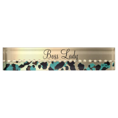 Glam Leopard Boss Lady    Desk Name Plate