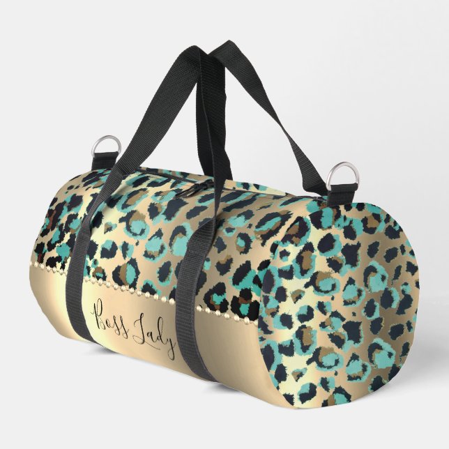 Glam Leopard Boss Lady   Duffle Bag (Left Corner)