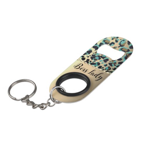 Glam Leopard Boss Lady   Keychain Bottle Opener