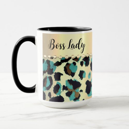 Glam Leopard Boss Lady   Mug