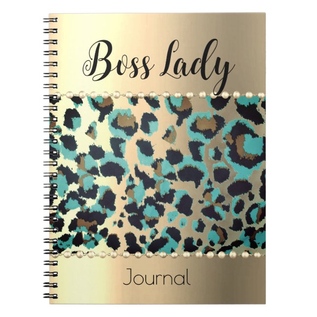 "Glam Leopard Boss Lady   Notebook (Front)