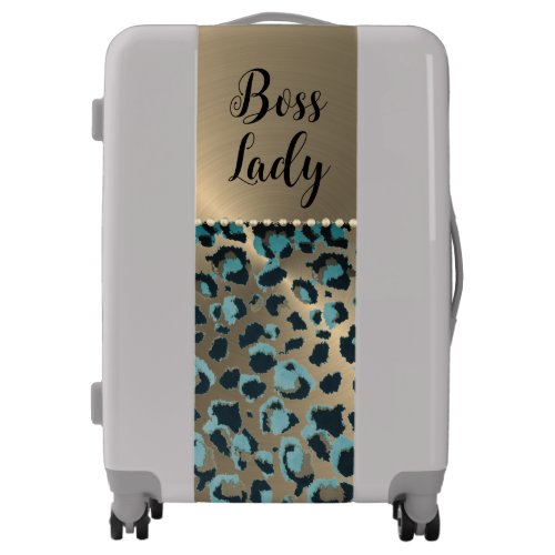 Glam Leopard Boss Lady  Personalized  Luggage