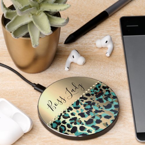 Glam Leopard Boss Lady   Wireless Charger