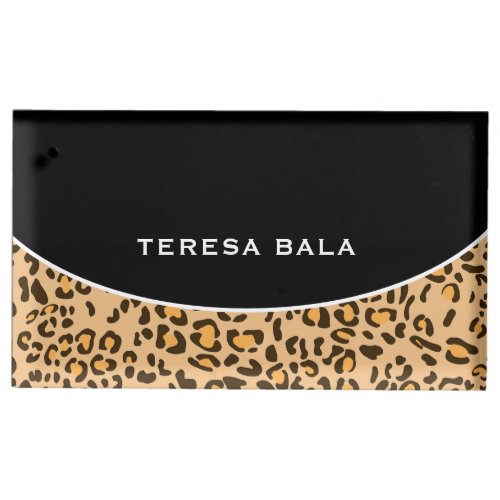 Glam Leopard Cheetah Animal Print Table Card Place Card Holder