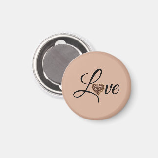 Glam Leopard Heart Love Design Magnet