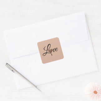 Glam Leopard Heart Love Design Square Sticker