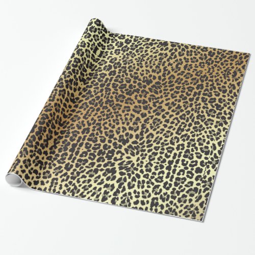 Glam Leopard Print and Faux Gold Foil Wrapping Paper