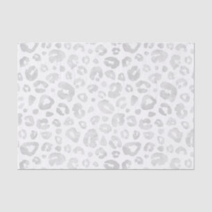 Glam Leopard Print Chic Trendy Silver Decoupage Tissue Paper