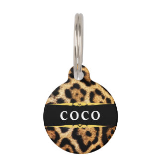 Glam Leopard Print Personalized Pet ID Tag