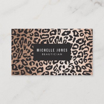 Glam Leopard Print Stylist Salon Business Cards by Pip_Gerard at Zazzle