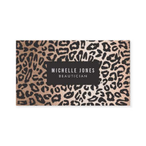 Glam Leopard Print Stylist Salon Business Cards