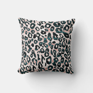 Glam Leopard Print Throw Pillow
