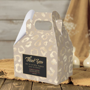 Glam Leopard Spot Pattern Safari Gold ID1154 Favor Boxes