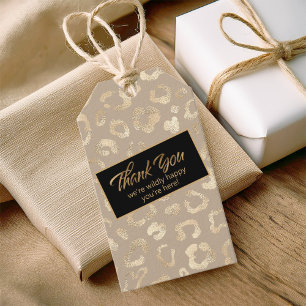 Glam Leopard Spot Safari Thank You Gold ID1154 Gift Tags