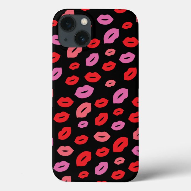 Glam Lip Print Beauty Pink/Red/Black Case-Mate iPhone Case (Back)