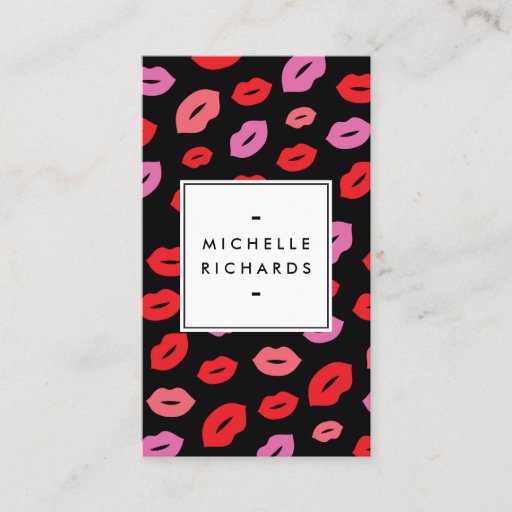 Customizable Glam Lip Print II for Makeup Artists Business Card