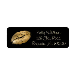 Glam Lips Black and Gold Label