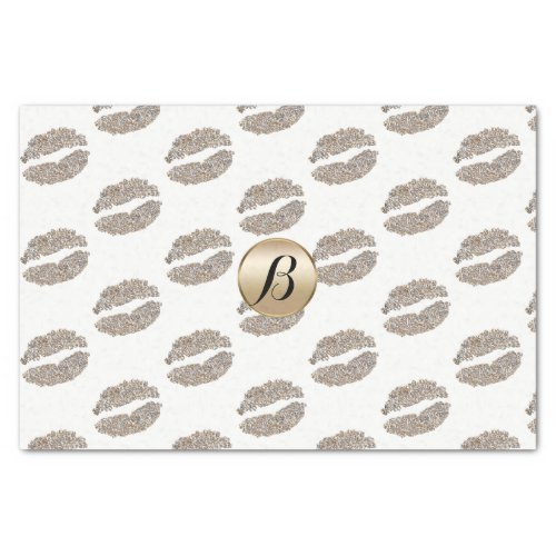 Glam Lips Kiss Glamour Chic Monogram Modern Party Tissue Paper